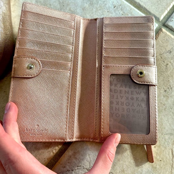 Pink Sheen Kate Spade Crossbody Purse and Wallet Duo - Picture 2 of 10